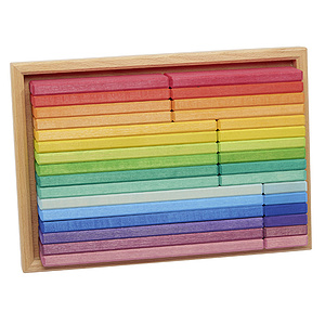Motorikspiel - Baukasten Regenbogen - mit 32 farbigen Brettchen in verschiedenen Lngen