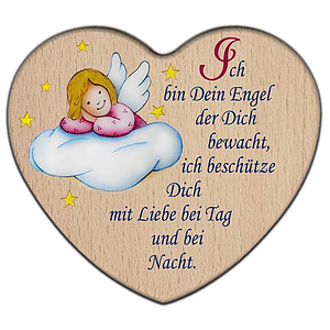 Herz bedruckt mit Engel_Ich bin dein, 12cm