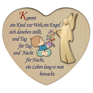 Herz mit Aram Engel Rot_Kommt ein Kind, 12cm