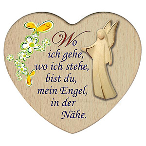 Herz mit Aram Engel Blau_Wo ich gehe, 12cm