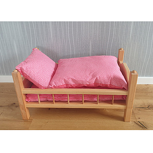 Puppenbett mit Bettbezug pink