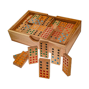 Familienspiel - Domino Doppel 9 mit 56 Spielsteinen fr 2 bis 6 Spieler