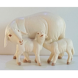 Heilige Nacht Krippe - Schaf mit 2 L�mmern in color