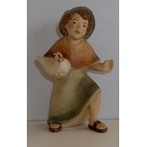 Heilige Nacht Krippe - Hirtenjunge mit Hahn in color