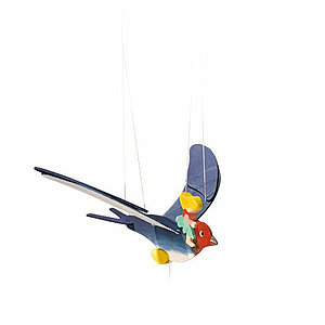 Mobile Elfenkind mit Schwalbe