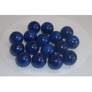 Holzperlen aus Buchenholz durchgebohrt, blau lackiert