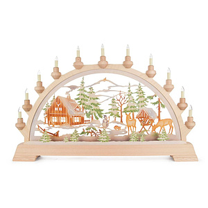 Schwibbogen Forsthaus, farbig elektr. Beleuchtung