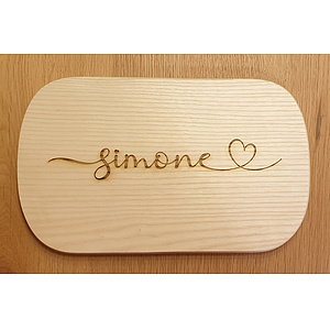 Vesperbrett - Jausenbrett - Brotzeitbrett: Name in Herzschrift