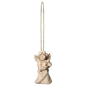 Herzengel mit Kerze natur mit Goldfadenca. 5,5cm