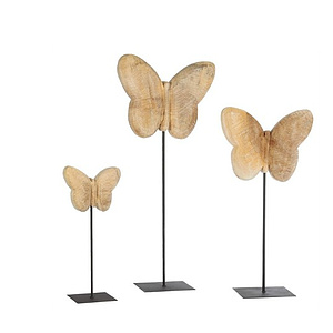 Holzschmetterling rau auf Metallfu�