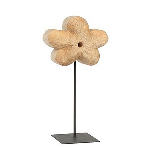 Holzblume rau auf Metallfu� 90cm