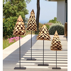 Baum Teak unfinish 70cm hoch, 25cm Durchmesser