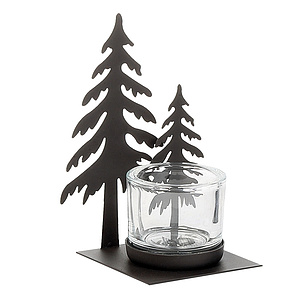 Eisen-Windlicht Tanne 15x10x11cm