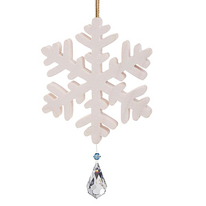 Schneeflocke mit Kristalltropfen von Swarovski Typ 3, 7cm