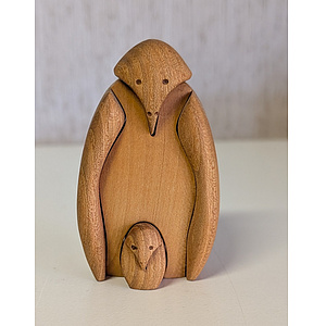 Pinguin mit 1 Kind, 8x5cm